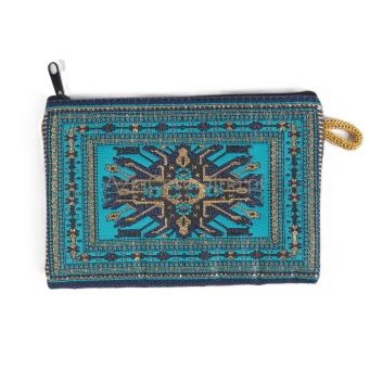 Etui saszetka mini kosmetyczka orientalna Niebieski złoty