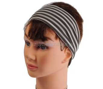 Damska opaska na włosy w paski Brązowo-biała