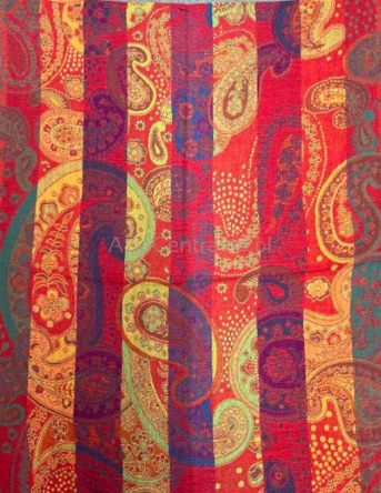 Damski szal z wełny merynosów kolorowy Paisley