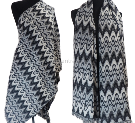 Damski szal wełniany merino w odcieniach szarości