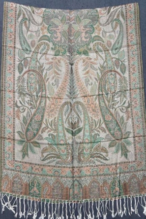 Damski dwustronny szal jedwabny wielokolorowy