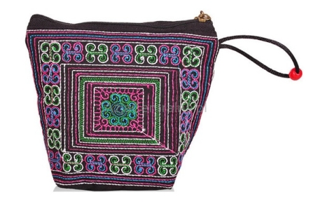 Kosmetyczka etniczna z obustronnym haftem orientalnym, AzjaCentralna.pl