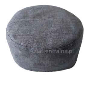 Krymka męska czapka lniana szara z podszewką