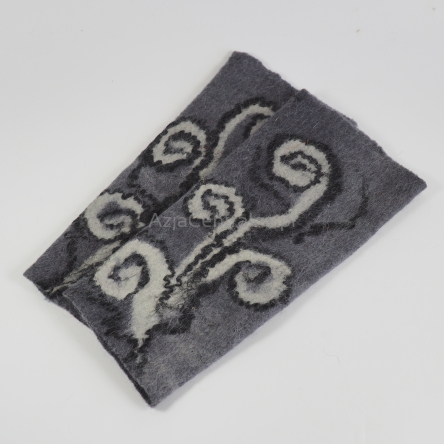 Mitenki filcowe szare we wzory