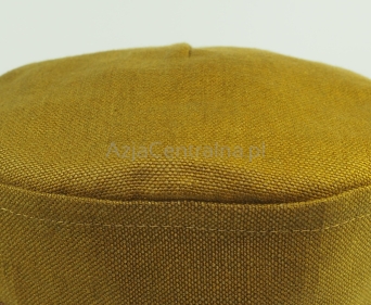 Męska czapka krymka klasyczna lniana Musztardowa