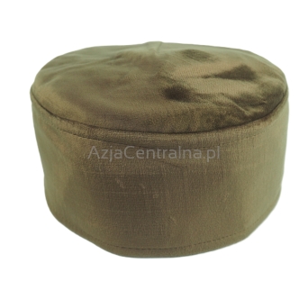 Krymka czapka męska aksamitowa brązowa