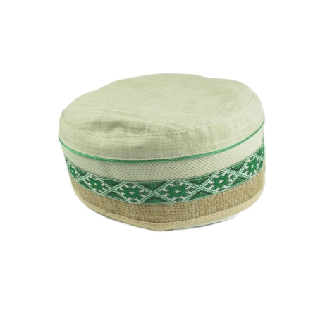 Męska czapka krymka beżowa z jutową taśmą