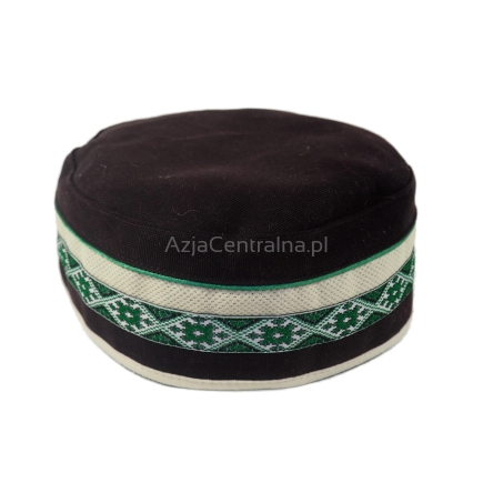 Letnia czapka męska krymka lniana brązowa ETNO BOHO