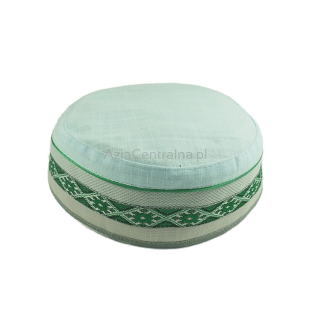 Letnia czapka męska krymka lniana jasnoniebieska