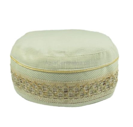 Letnia czapka męska krymka bawełniana kremowa