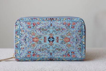 Orientalna etno portmonetka damska - portfel złoty turkus