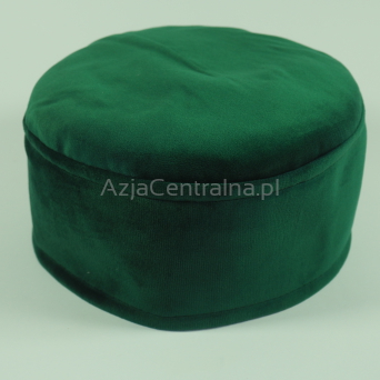 Krymka klasyczna czapka męska z aksamitu Zielony