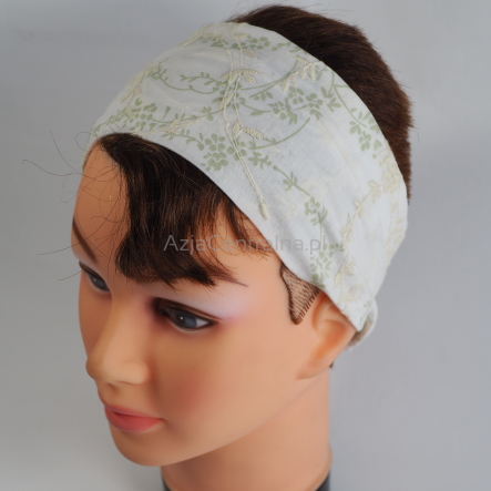 Bawełniana haftowana opaska na włosy damska na lato