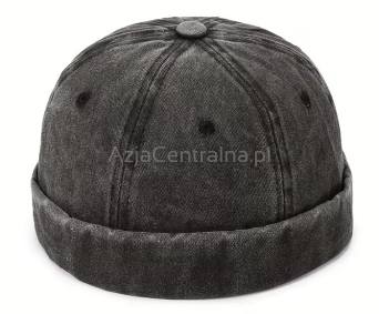 Dokerka czapka Jeansowa CZARNA vintage 55-59cm