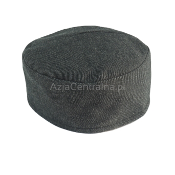 Męska czapka krymka wełniana szaro czarna