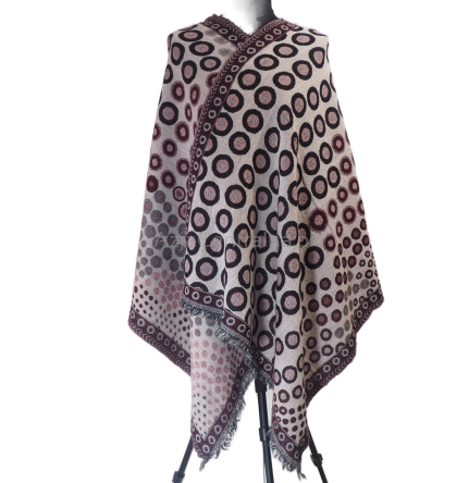 Szal damski z wełny merynosów dwustronny