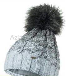 Ciepła czapka dziecięca zimowa z pomponem SZARA