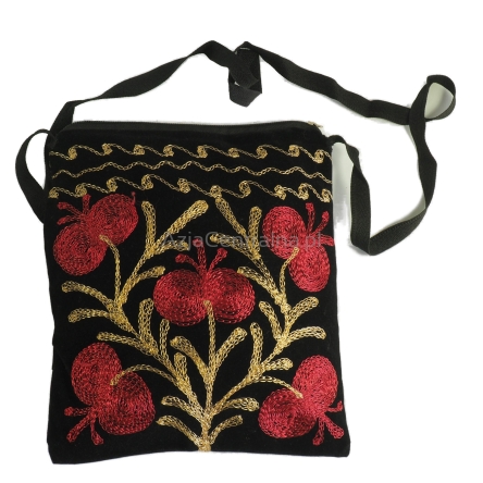 Torba uzbecka ze wzorami Suzani, haft obustronny tambour