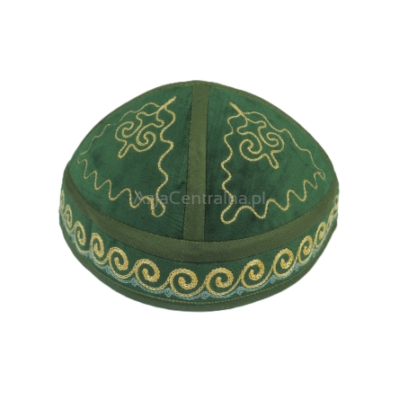 Tradycyjna krymka czapka męska kirgiska zielona (61cm)