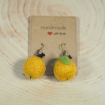 Kolczyki filcowe z wełny merino JABŁUSZKA
