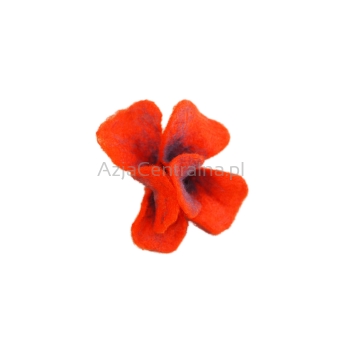 Broszka filcowa kwiat Pomarańczowy
