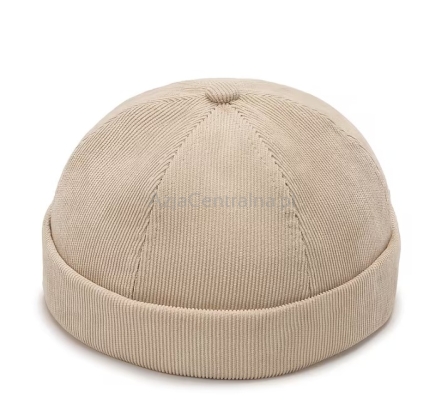 Dokerka czapka męska sztruksowa Beżowa 55-58cm