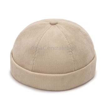 Dokerka czapka męska sztruksowa Beżowa 55-58cm