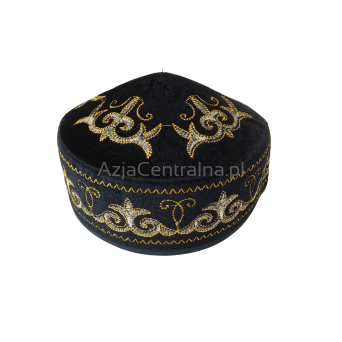 Męska czapka krymka granatowa złota haftowana (57, 58cm)