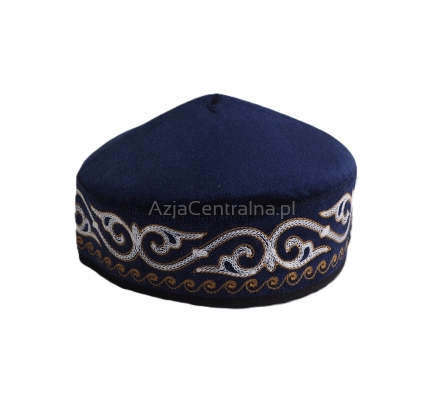Granatowa męska czapka krymka tubeteika haftowana (56,57cm)