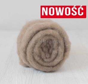 Wełna błam zgrzebna merino do filcowania CIEMNY BEŻ