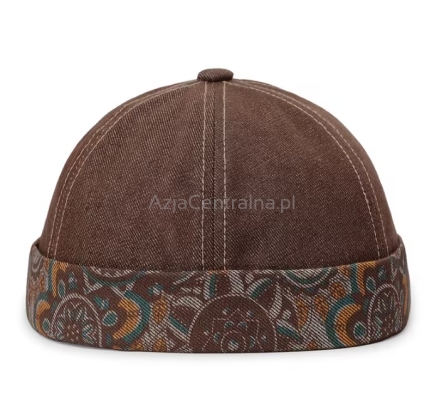 Dokerka czapka Jeansowa Brązowa Mandala 55-60cm