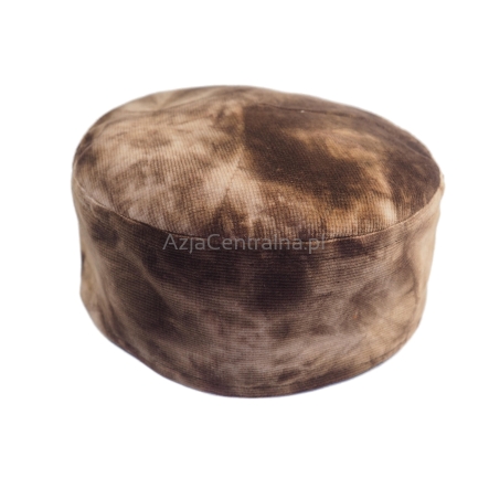 Krymka mycka czapka męska sztruks brąz-beż moro