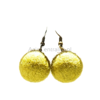 Kolczyki filcowe kulki z wełny merino Groszek