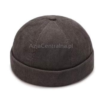 Dokerka czapka męska sztruksowa SZARA 55-58cm