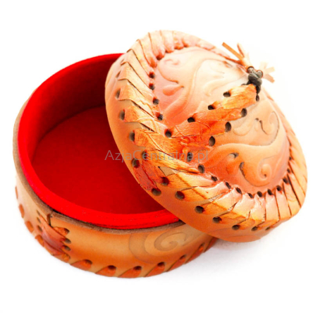 Szkatułka skórzana w formie Jurty