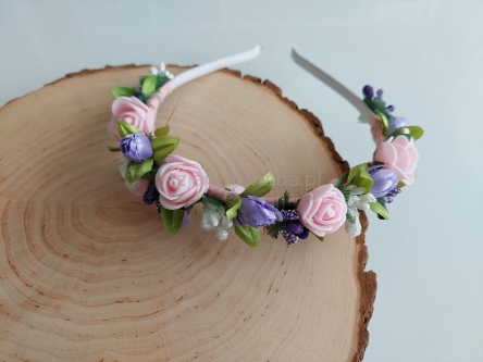 Opaska kwiecista Różowo-liliowa