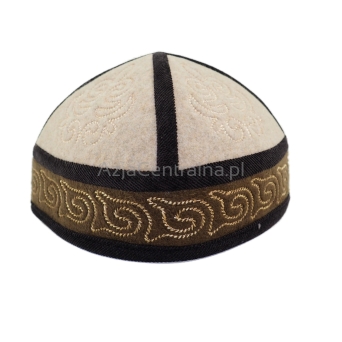 Męska czapka filcowana krymka z wełny merynosów (56,57cm)