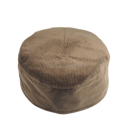 Krymka czapka męska mycka brązowa klasyczna sztruksowa