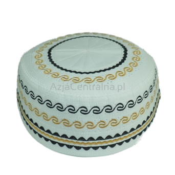 Krymka cienka biała orientalna etno boho haftowana  (54 cm)