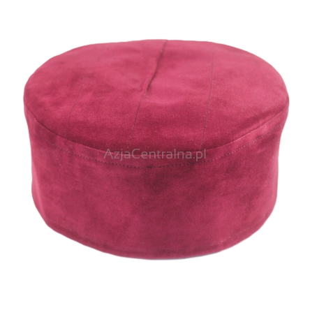 Krymka czapka męska zamszowa bordowa