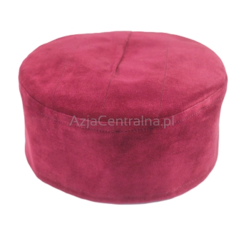 Krymka czapka męska zamszowa bordowa