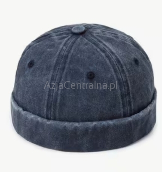 Dokerka czapka Jeansowa GRANATOWA vintage 55-59cm