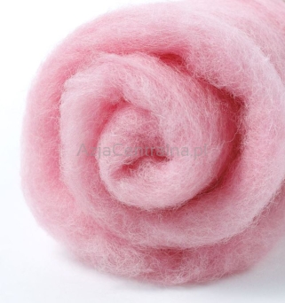 Wełna merynos w błamie do filcowania RÓŻ #405