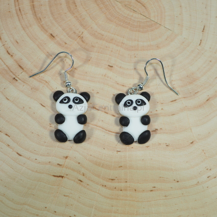 Kolczyki z gliny polimerowej PANDA
