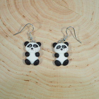 Kolczyki z gliny polimerowej PANDA