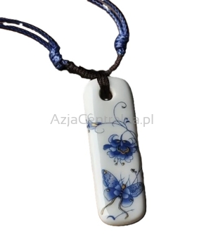 Naszyjnik ceramiczny zawieszką z porcelany Motyl
