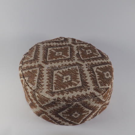 Krymka, mycka żakardowa w stylu etnicznym, brązowa