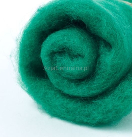 Wełna zgrzebna do filcowania ZIELONY #524