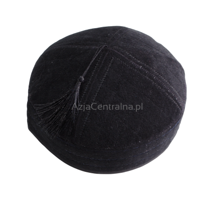 Krymka pikowana czapka męska Czarna tubeteika (53,54cm)