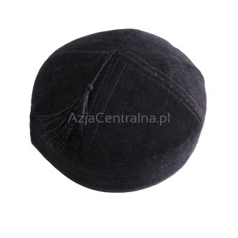 Krymka pikowana czapka męska Czarna tubeteika (53,54cm)